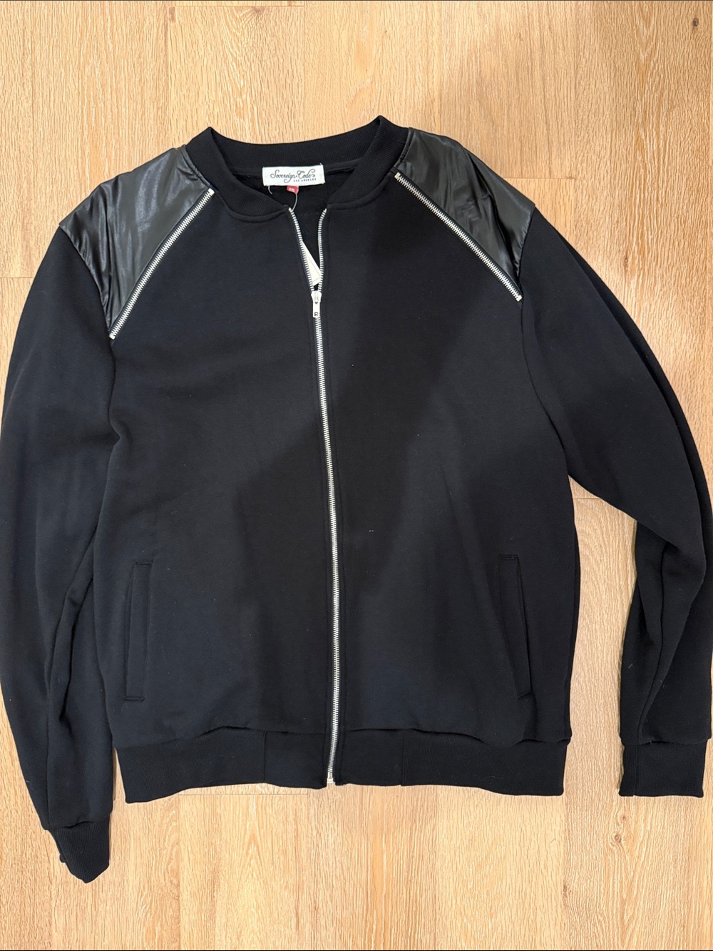 Men’s Sovereign Code Black Zip-Up Bomber Sweater